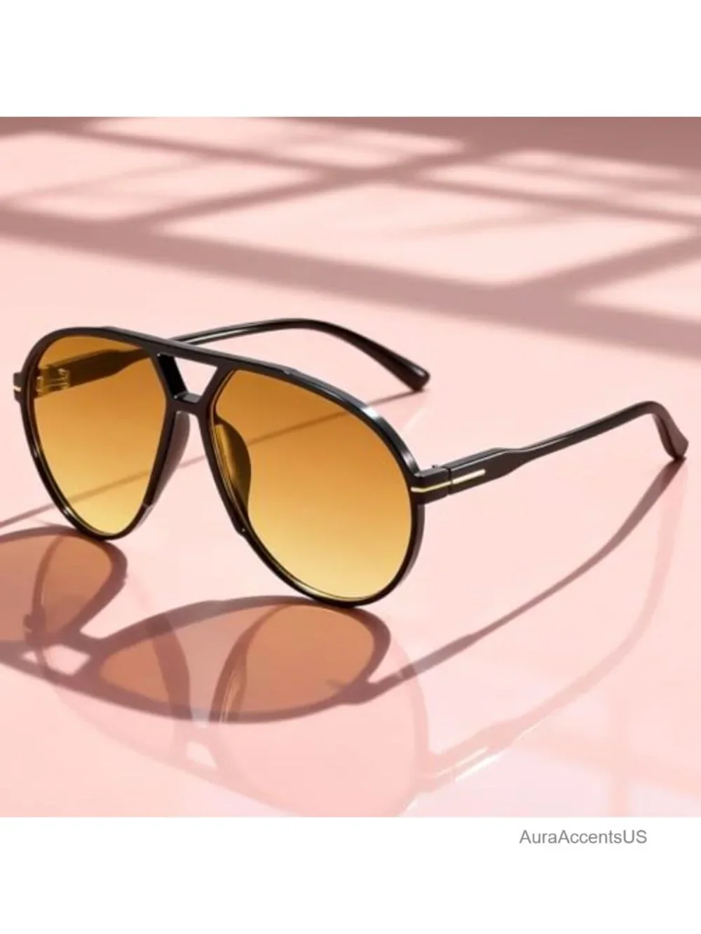 Oversized Square Aviator Sunglasses UV400 Tangle-Free Unisex Retro